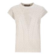 Ivory Uld Silke Ærmeløs Sweater