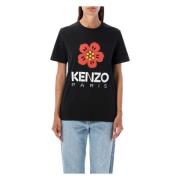 Sort Blomsterprint Loose T-Shirt