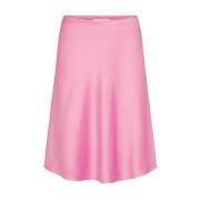 Satin Nederdel i Pink