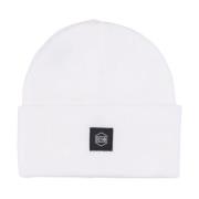 Hvid Ribstrikket Balaclava Beanie