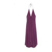 Plum Chiffon Halterneck Langærmet Top