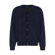 Blå Cardigan Sweater Mænd Navy