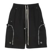 Sorte bomuld Bermuda shorts med lommer