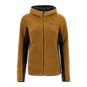 Sherpa Zip-Up Hoodie med Jersey Indsætninger