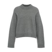 Grå Strik Drop Skulder Sweater