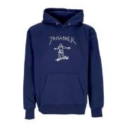 Navy/White Herre Hoodie med Snøre