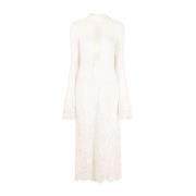 Ivory Lang Kjole Elegant Robe Stil