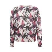 Paisley Foliage Print Uld Sweater