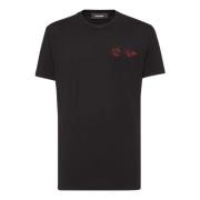 Sort T-shirt med Logo Print