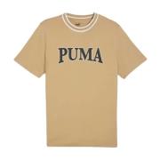 Beige Grafisk Squad Bomulds T-shirt