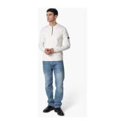 Strikket Polo Sweater Hvid