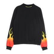 Rød Crewneck Sweatshirt med flammemønster