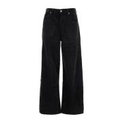 Sort Corduroy Wide Leg Jeans