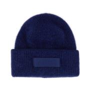 Blå Gros Grain Uldblanding Beanie