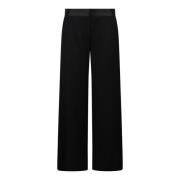 Satin Trim Wide Trousers