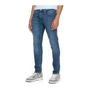 Blå Slim Fit Stretch Bomuld Jeans