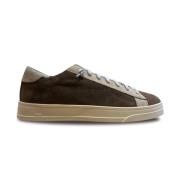 Brun sneakers med beige detaljer