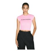 Tekst Broderet Cropped T-shirt