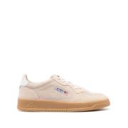 Beige Ruskind Panel Sneakers