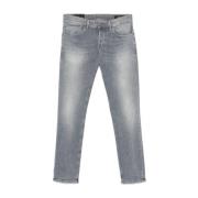 Stonewashed Denim Bukser med Whiskering