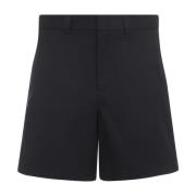 Blå Bomuld Twill Shorts AW24