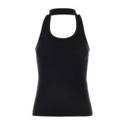 Strækbar Sort Tank Top