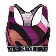 Sporty Multifarvet Crop Top Racerback