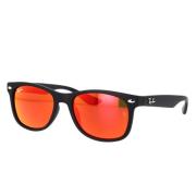 Junior New Wayfarer Solbriller Sort Orange Spejl