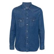 Corduroy slim fit skjorte med lommer