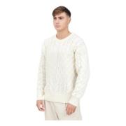 Hvid Crewneck Sweater Farveblok