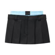 Prestyled Plisseret Skort Sort