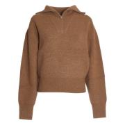 Elegant Camel Strikbluse Pullover AW24