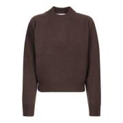 Brun Strikvarer Rund Hals Sweater