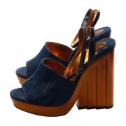 Bl Jeans Kile Sandal med Gylden Syning