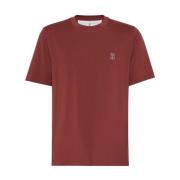 Rød Bomuld Jersey Logo Print T-shirt