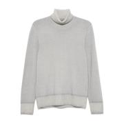 Grå Sweater Dolcevita Tubico Stil