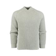 Beige Sweater med V-hals