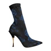 Blomstret Print Stiletto Mid Calf Støvler