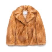 Faux-Fur Brun Jakke Bred Revers