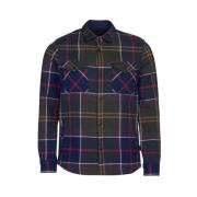 Bomuld Twill Overshirt med Tartan Mønster