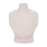 Ærmeløs turtleneck sweater Mohair silke