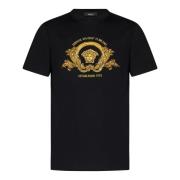 Sort Broderet Medusa Emblem T-shirt