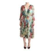 Blomsterprint Midi Wrap Kjole