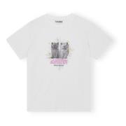 Hvid Basic Jersey Kittens Afslappet T-shirt