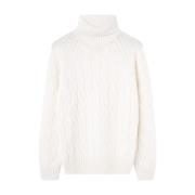 Hvid Turtleneck Sweater