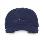 Blåt Cashmere Broderet Logo Hat