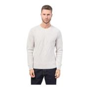 Hvid Kashmir Sweater Diamantmønster