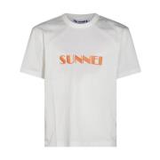 Off-White Bomuld T-shirt med Frontprint