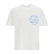 Staggered Wave Print Crew Neck T-Shirt