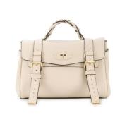 Flettet Håndtag Crossbody Taske i Beige